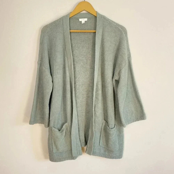 J. Jill Green Knit Open Front Cardigan - Picture 1 of 12